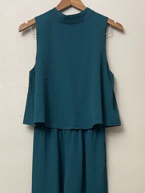 NWT! She & Sky Green Teal Open Back Jumpsuit Large